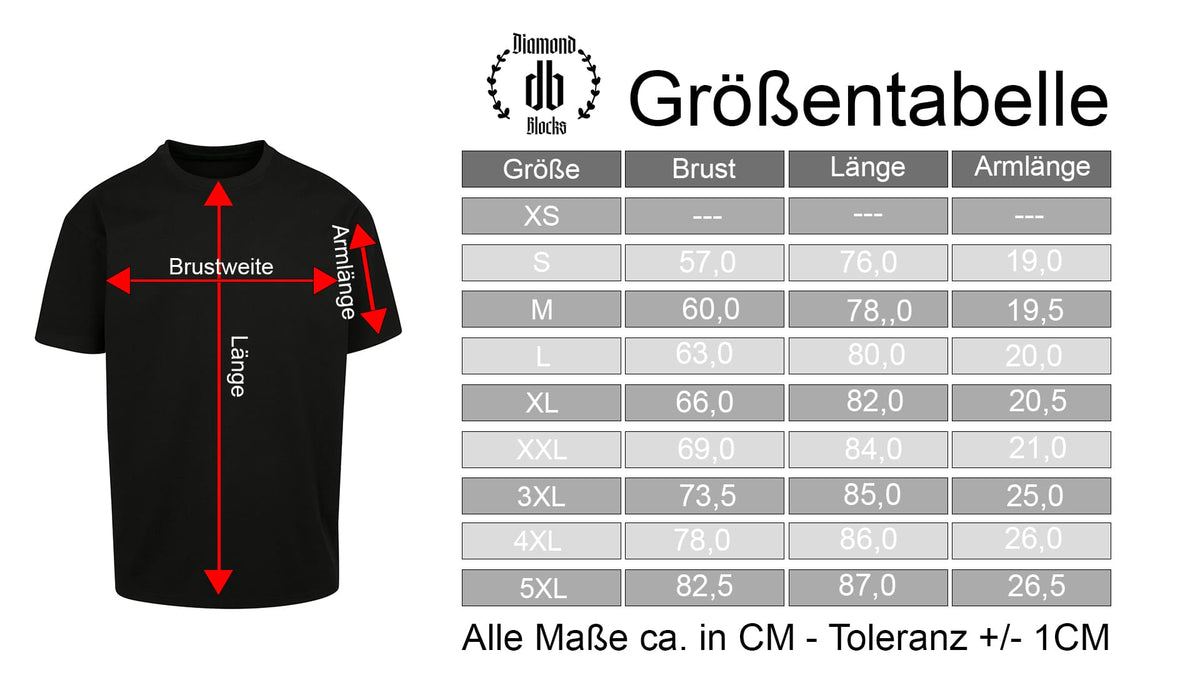Diamond Blocks Groessentabelle Heavy Oversize Tee