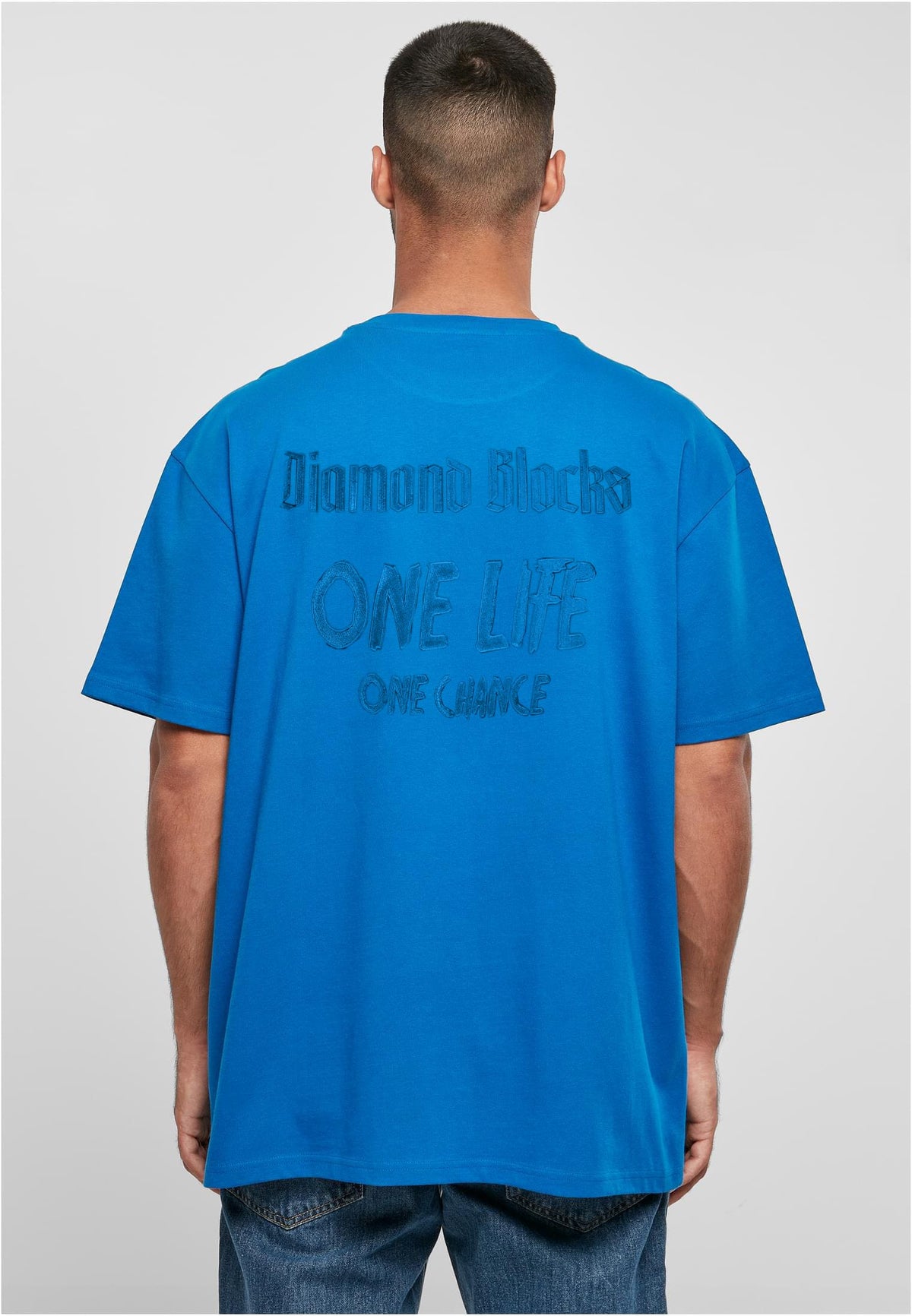 Diamond Blocks OLOC Cobaltblue Oversize Tee